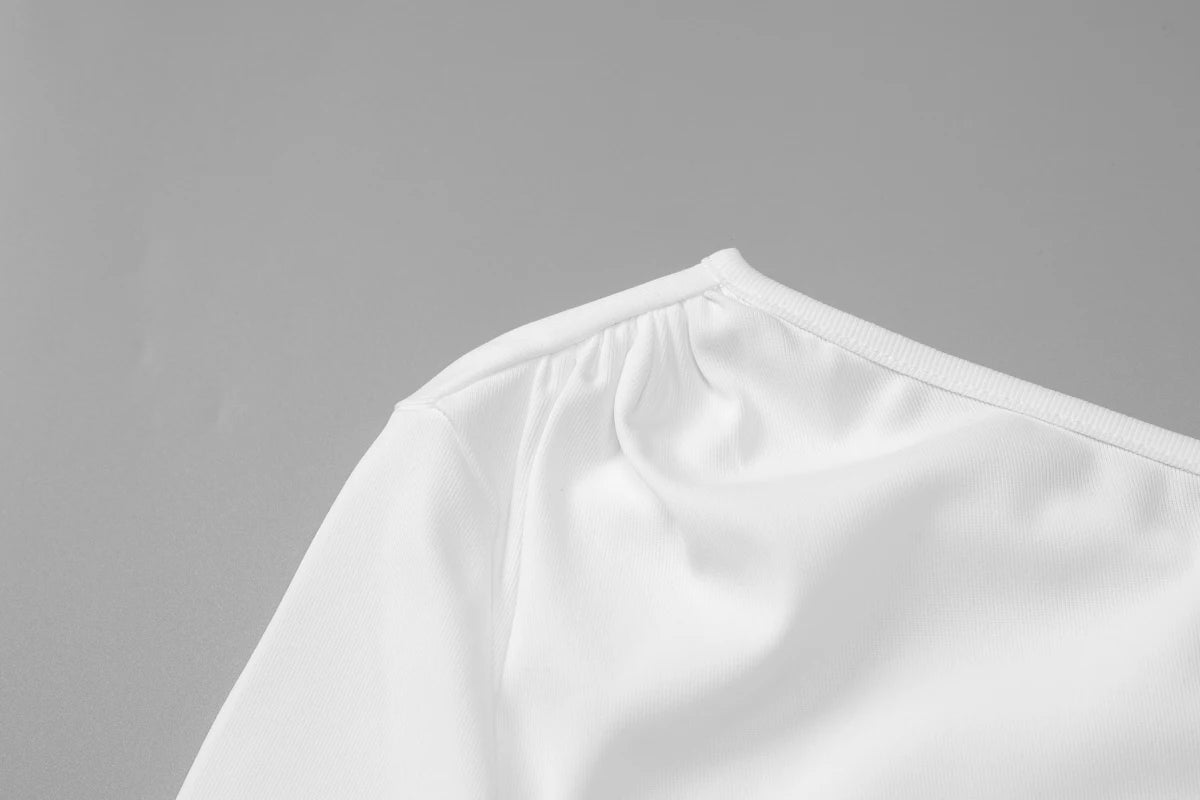 Dulzura Inclined Shoulder Long Sleeve Ruched Slim Irregular Mini Dress Women'S Solid Sexy Casual Dress Party Club Autumn Clothes