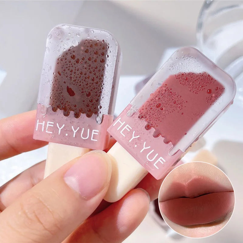 HEYYUE Ice Cream Lip Glaze — Velvet Matte Finish, Pudding Lip Clay, Student-Friendly Everyday Skin-Brightening Lipstick