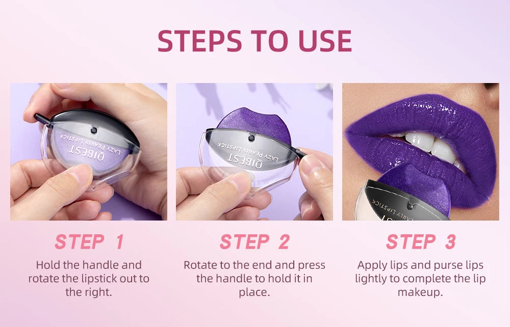 Lip-shaped lipstick seal Sip into makeup lazy blush lipstick Matte makeup effect Moisturizing lip gloss Waterproof non-stick cup