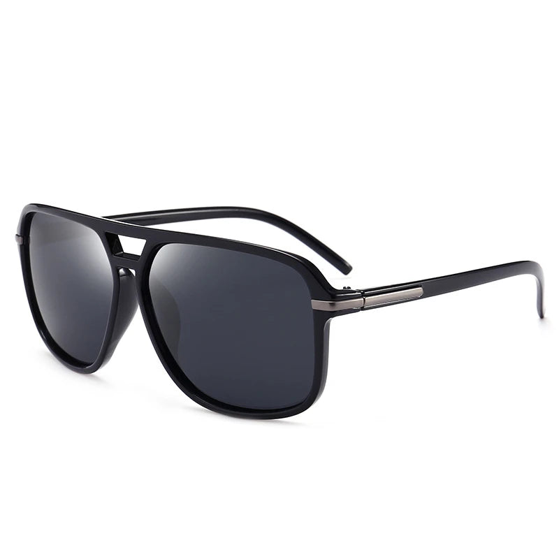 Polarized Sunglasses Men Fashion Double Bridge Square Frame Sun Glasses Brand Designer Unisex Driving Goggles Gafas De Sol UV400