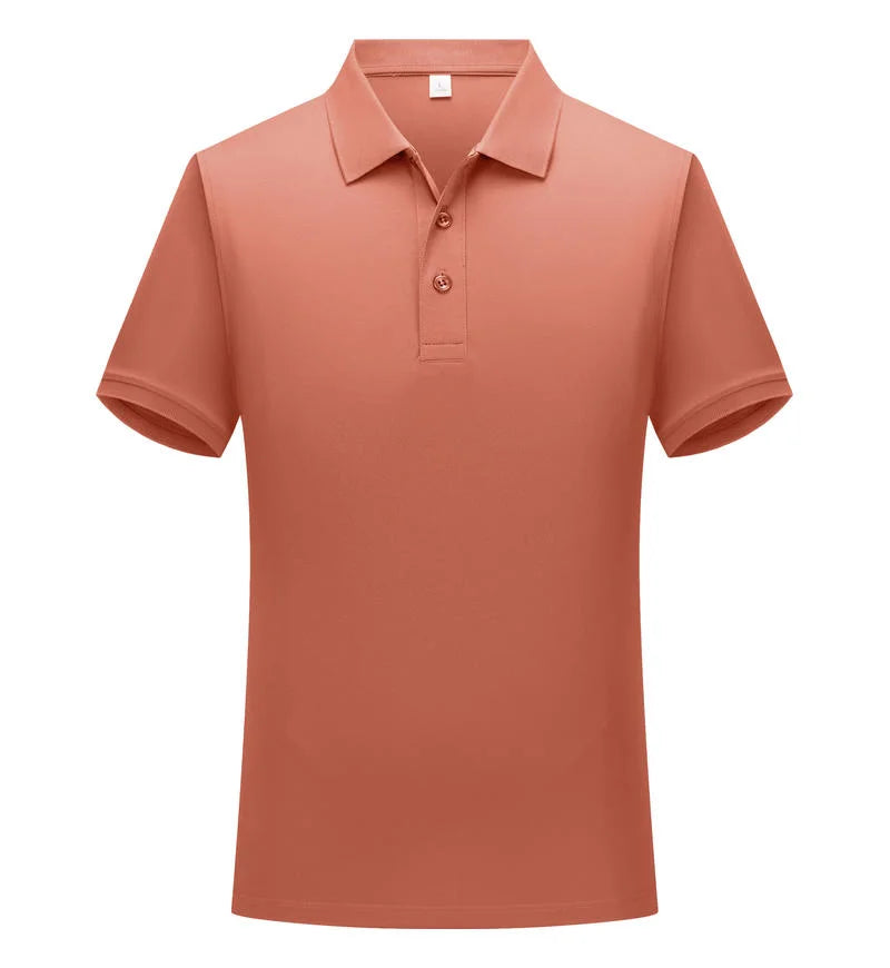 Solid color cotton breathable men's and women's polo shirts, T-shirts, printed logos, embroidered summer workwear, short sleeves