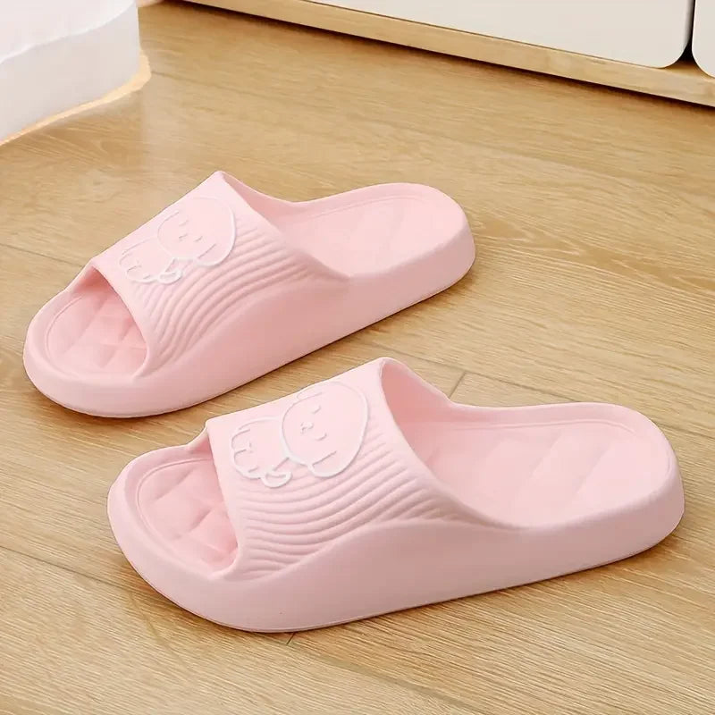 1pc Cute Cartoon Decor Pillow Slides Soft Sole Lightweight Slip On EVA Home Shower Slides Non-slip Beach Comfort Shoes