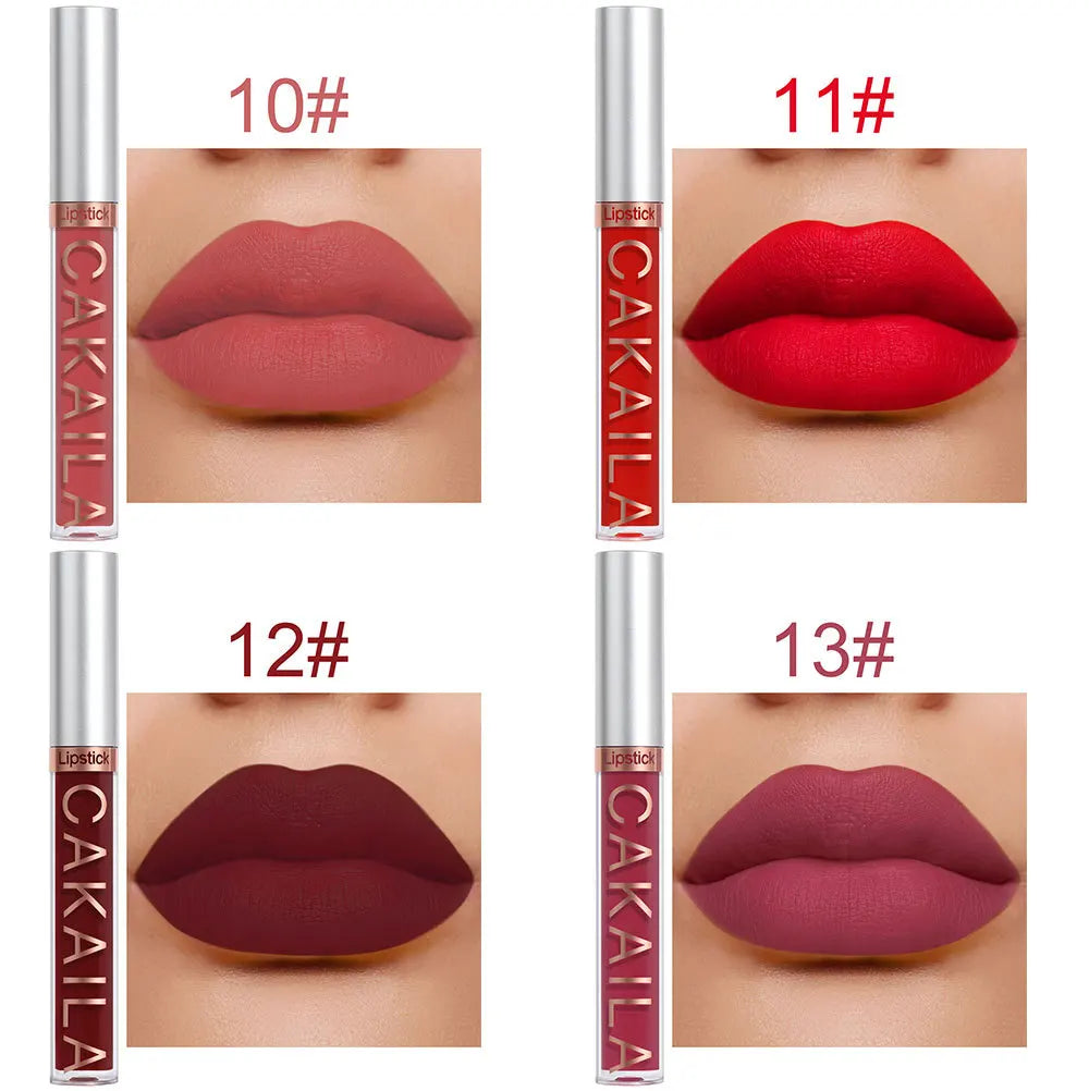 10pcs/set Nude Lip Gloss Matte Velvet Lipstick Waterproof Long-lasting  Liquid Lipstick Women Moist Lip Tint