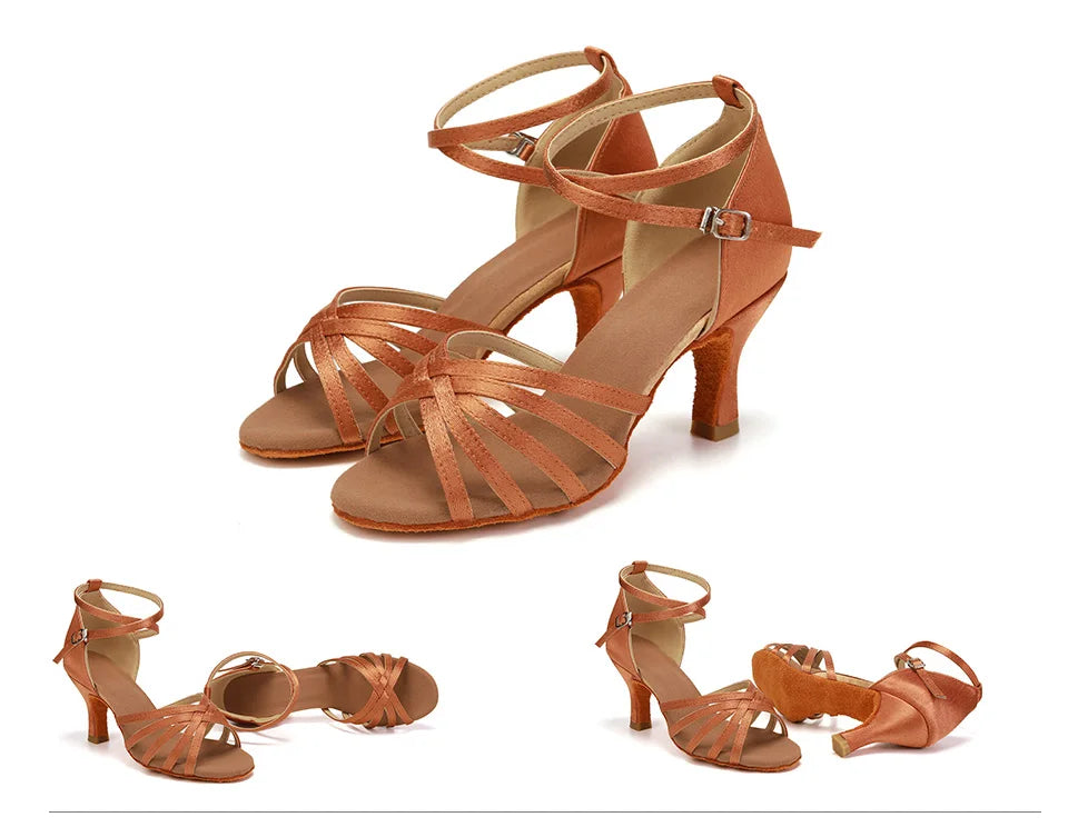 Hot Selling Women's Tango/Ballroom/Latin Dance Dancing Shoes Heeled Salsa Professional Dancing Shoes For  Girls Ladies 5cm/7cm