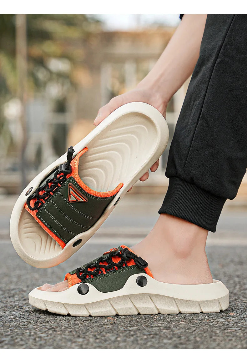 New Men's EVA Platform Massage Slippers Home Mute Anti-slip Slides Outdoor Beach Casual Sandal Shoes for Men Sandalias De Hombre