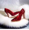 Glossy Red Pointed Toe Patent Leather High Heel Pumps Women Sexy Elegant Stiletto Heel Slip on  Cm Luxury Party Dress Shoes