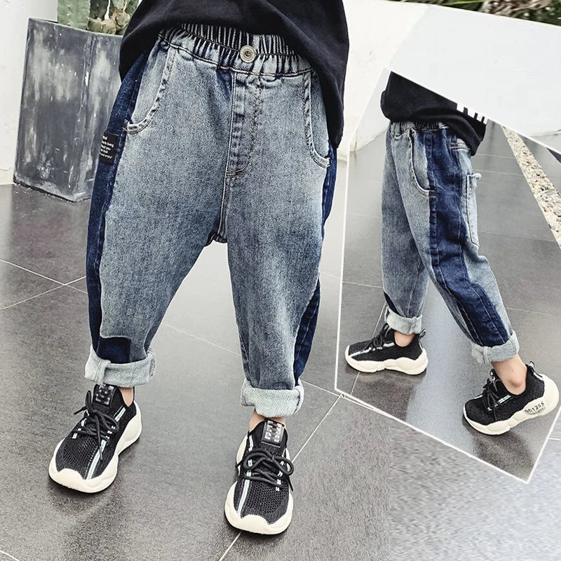IENENS 5-13Y Kids Boys Clothes Skinny Jeans Classic Pants Children Denim Clothing Long Bottoms Baby Boy Casual Trousers