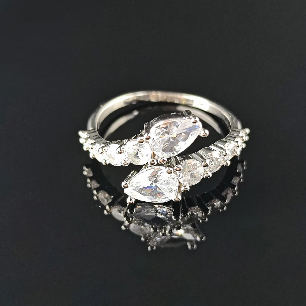 2024 New Arrival Unique Design Silver Color Adjustable Fashion Ring for Women Valentine's Day Gift Jewelry R8405