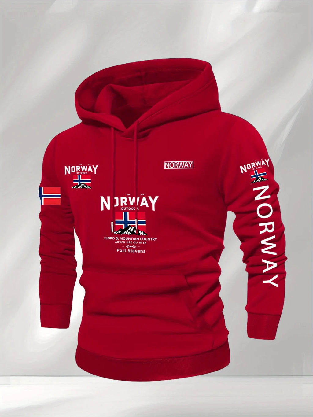 Norway Autumn winter models Men's Fleece windproof Warm 100%Cotton Oversized Hoodie Outdoor Commuter Men's High Elastic top