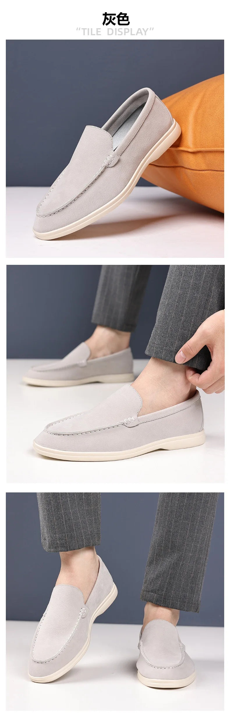 Classic Moccasins Dress Shoes Men Suede Leather Shoes For Men Loafers Formal Wedding Party Shoes Sapato Social Flats Size 39-49