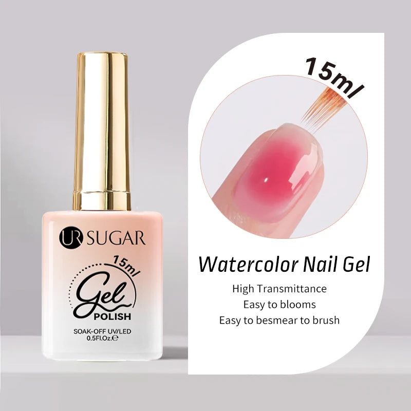 UR SUGAR 15ml Glitter Reflective Black Nail Gel Polish Flash Effect Shiny Soak Off UV Gel Manicure Colorful NeonNail Art Varnish