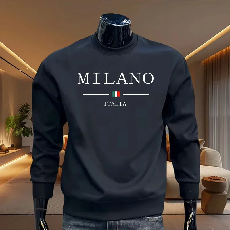 Italy Fashion Printed Hoodies for Men High Grade Daily Casual Long Sleeved Pullover Male Home Outdoor Comfortable Soft Sweater