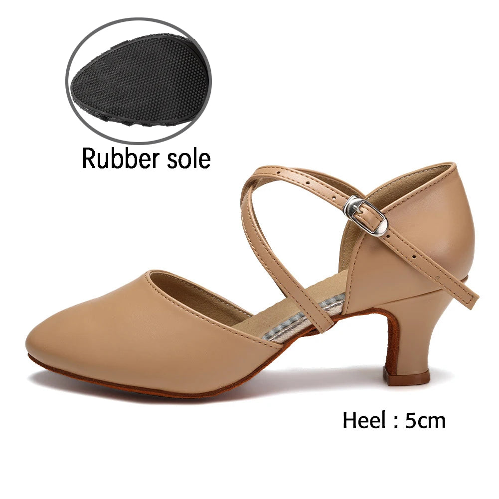 DKZSYIM Women Dance Shoes Latin Party Tango Jazz Elegant Dancing Shoes Lace-up Suede Sole Closed Toe Microfiber Leather 7 Colors