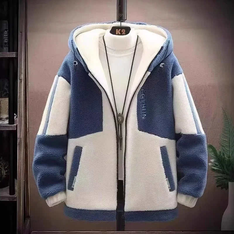 2025 Men's Lamb Wool Jacket Autumn Winter Loose Padded Thickened Jacket Plus Size 6XL 110kg Also Wearable Clothes Cardigan