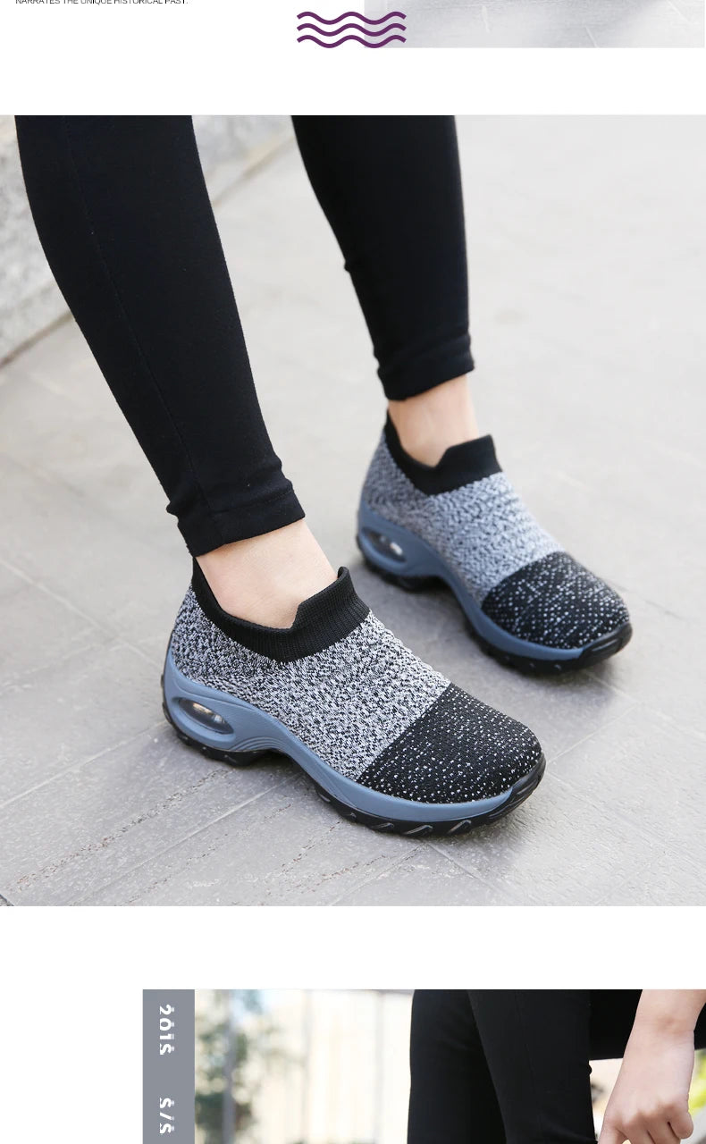 Fashion Women's Casual Sneakers Summer Comfort Mesh Running Shoes Breathable Cushion Black Sneakers for Women 2026 Student Shoes