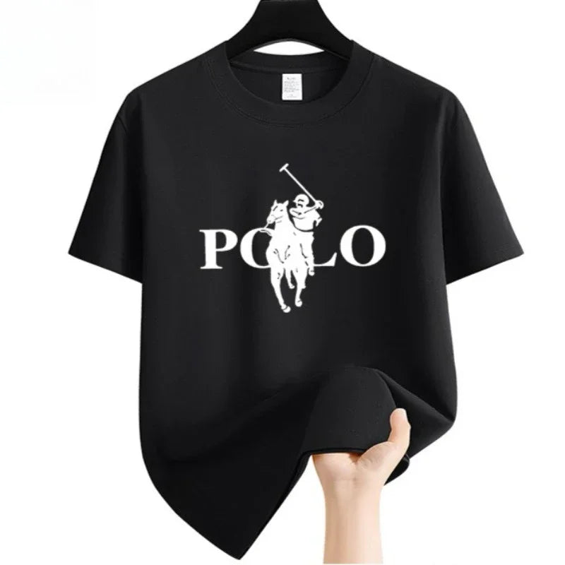 Men's fashionable casual T-shirt, versatile round neck short sleeved, comfortable and breathable T-shirt for daily use