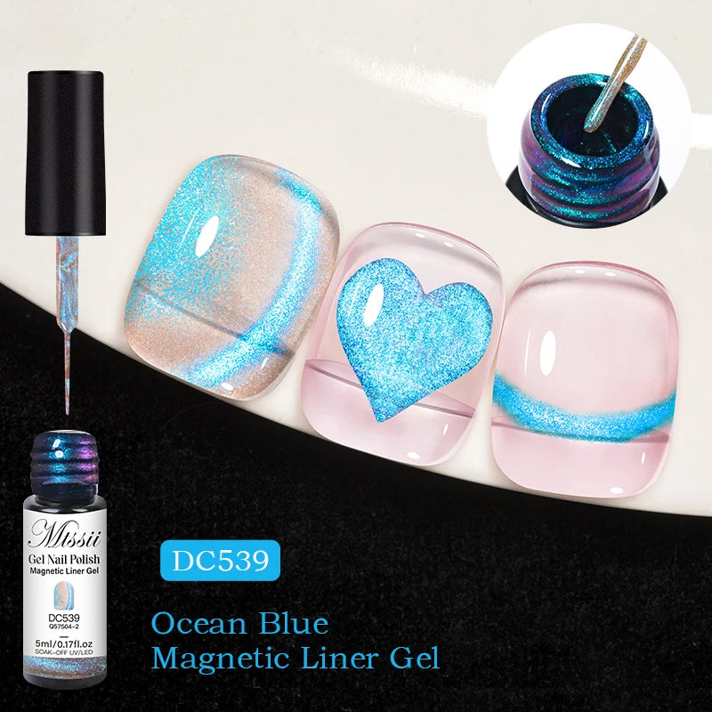 7ml Moonlight Magnetic Cat Eye Gel Nail Polish Grey Blue Red Black Autumn and Winter Nails Ultra Shine Soak Off UV Gel Nail Art