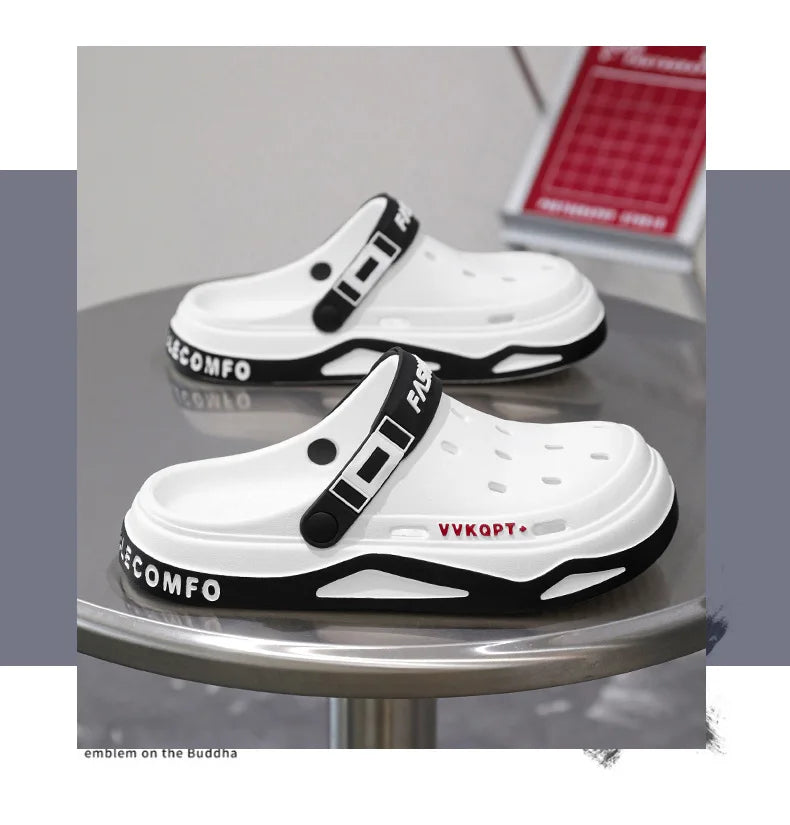 Summer Men Sandals Light EVA Men's Casual Shoes Platform Hole Shoes Clogs Men Home Garden Outdoor Male Beach Slippers Big Size