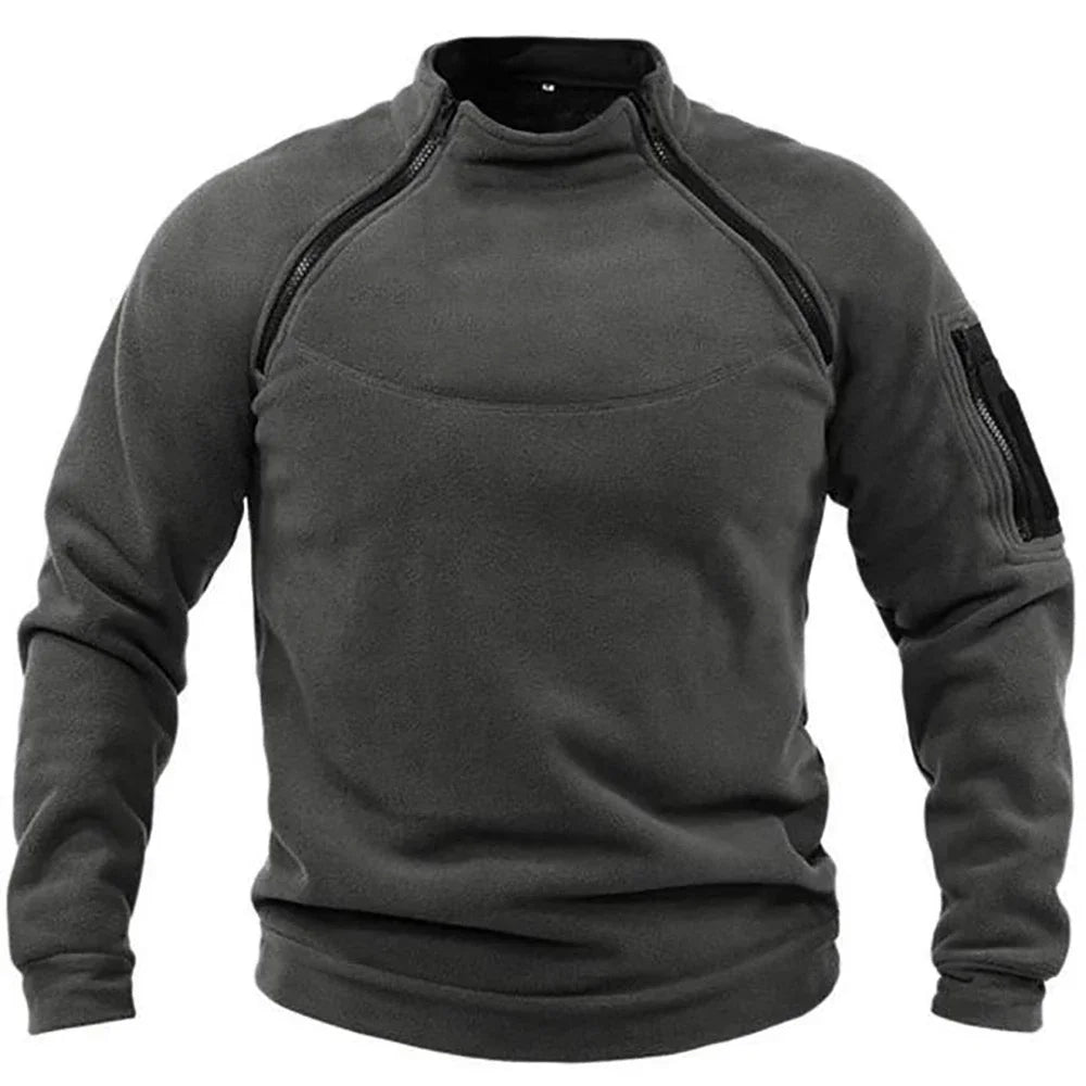 Outdoor Men's TacticalFleece Jacket Clothes Warm Zippers Pullover Men Windproof Coat Thermal Hiking Sweatshirt