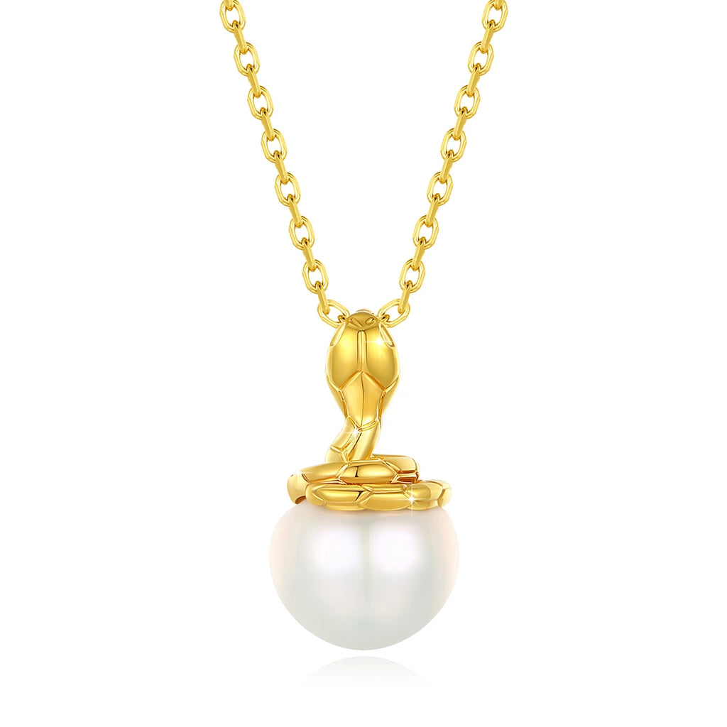 100% Pure 18K Gold Pendant Natural Freshwater Pearl Necklace Au750 Round Jewelry Suitable for Women Wedding Parties Popular Gift