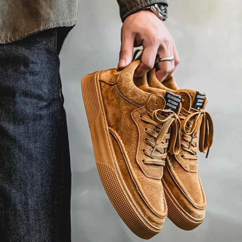 New British style men board shoes  spring  autumn retro low top male casual single shoes student sports  shoes