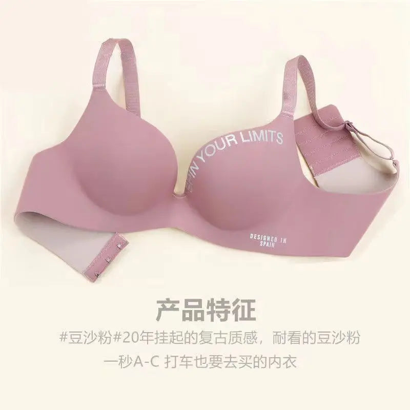 Women Print Seamless Bra Sexy Lingerie Floral Push Up Bras One-Piece Underwear 2024