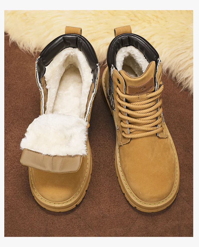 New autumn men shoes boots High Top Fashion Motorcycle Leather Shoes Outdoor leisure comfortable Boots male Lace-Up Botas