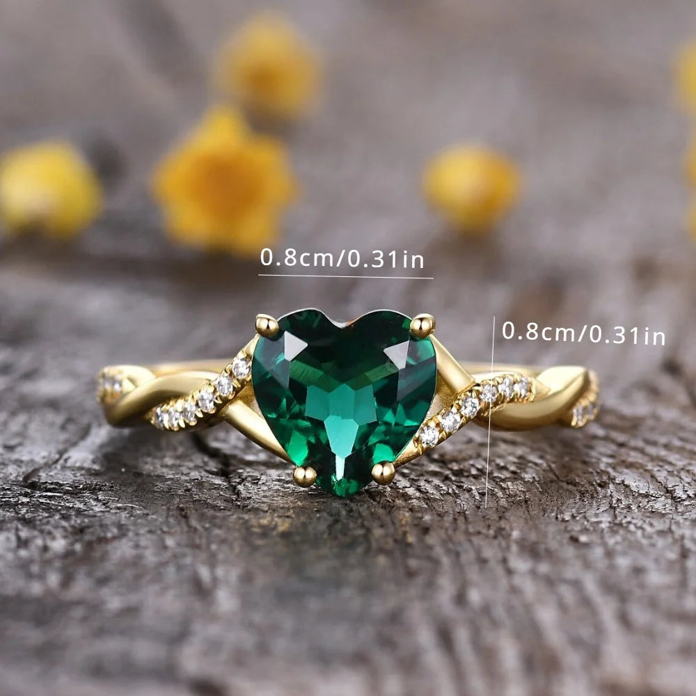 Luxury Geometric Elegant Heart Shape Ring For Women Wedding Engagement Party Jewelry Accessories