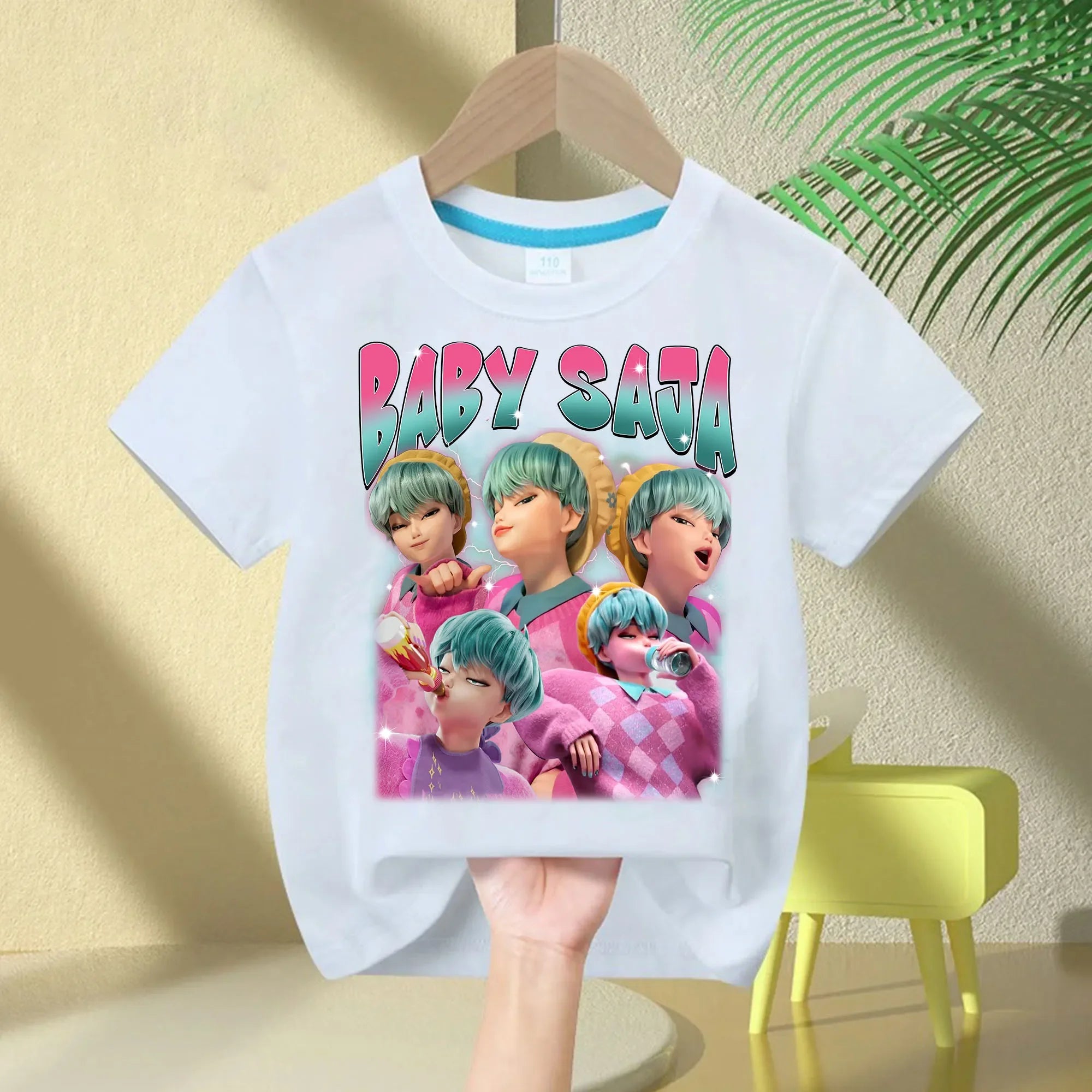 New 2025  KPop Demon Hunters Saja Boys Cartoon Boys T-shirt Round Neck Print Fashion Casual Top Children's T-shirt Kids Clothing