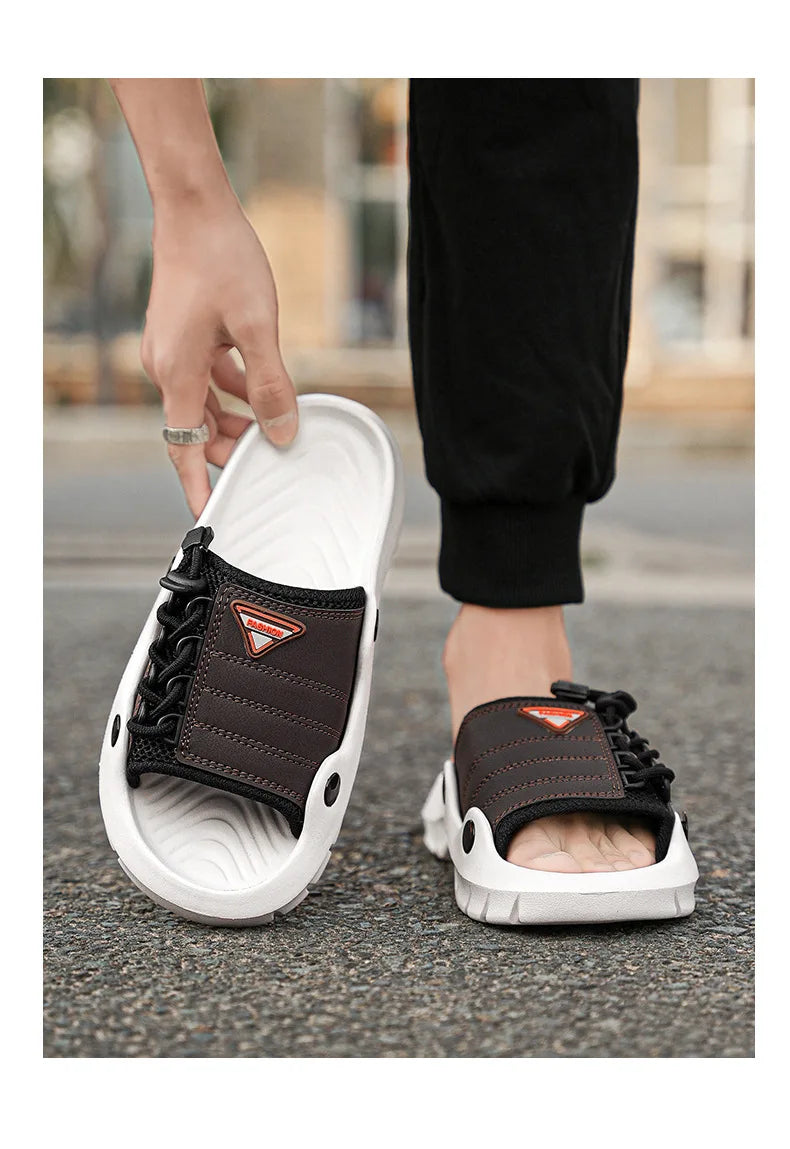 New Men's EVA Platform Massage Slippers Home Mute Anti-slip Slides Outdoor Beach Casual Sandal Shoes for Men Sandalias De Hombre