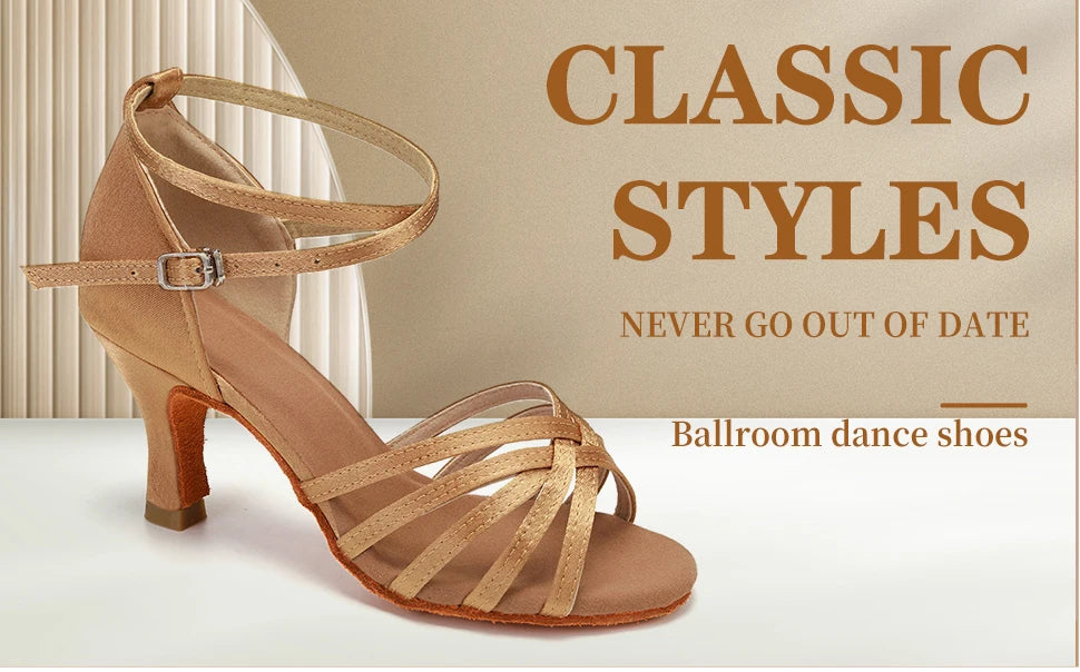 Hot Selling Women's Tango/Ballroom/Latin Dance Dancing Shoes Heeled Salsa Professional Dancing Shoes For  Girls Ladies 5cm/7cm