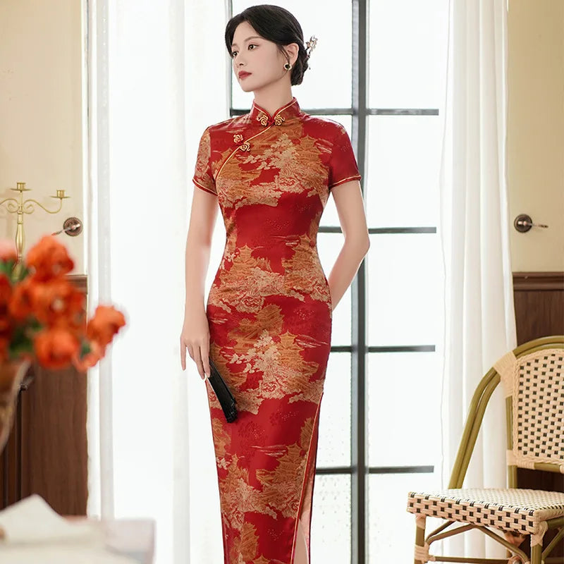 Fashion Clothes Party Vintage Casual Summer Elegant Traditional Chinese Clothing Cheongsams Chinese Dress Qipao Ethnic Style