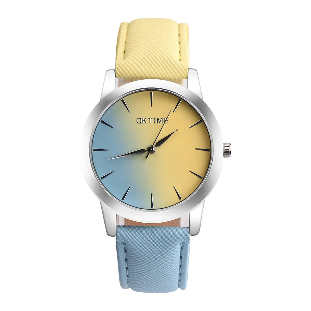 BK25 Fashionable Men watch color dual splicing Women watch waterproof simple quartz watch couple watch  gift watches for man