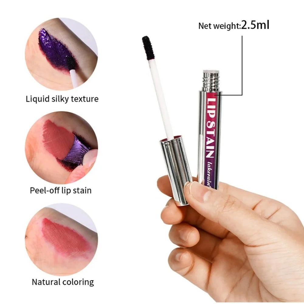 Waterproof Long Lasting Lip Inks Matte Lip Tint Peel Off Matte Lips Stick Liquid Lipstick Contour Tear-off Lips Stain Cosmetic