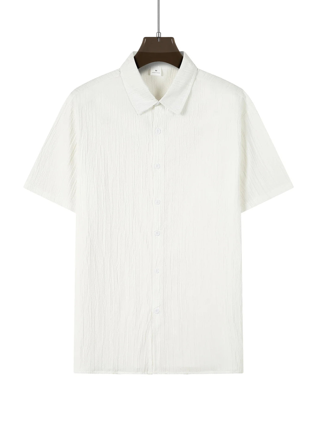 European and American men's shirt set solid color vertical strip lapel short-sleeved casual pants home daily beach set