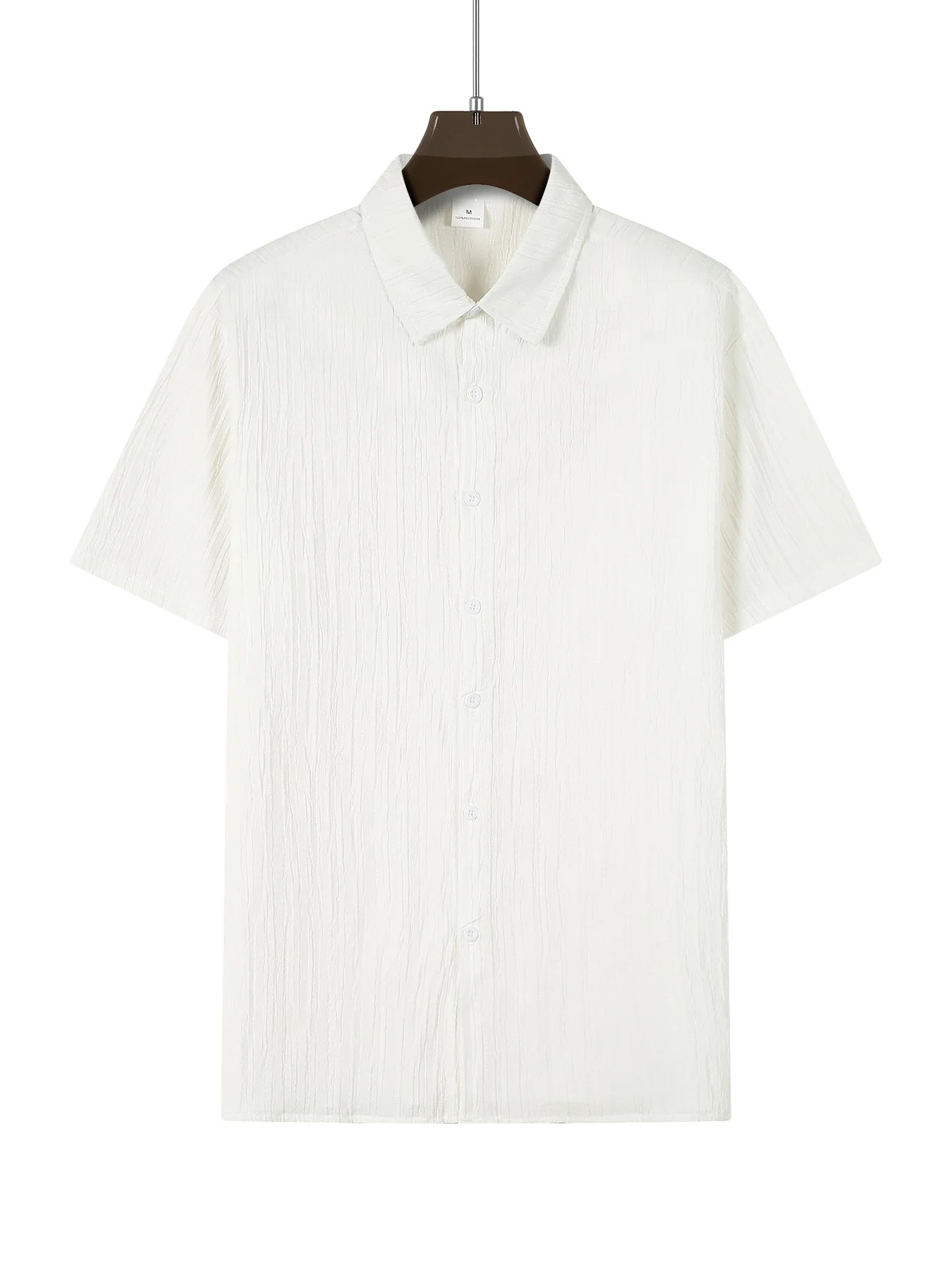 European and American men's shirt set solid color vertical strip lapel short-sleeved casual pants home daily beach set