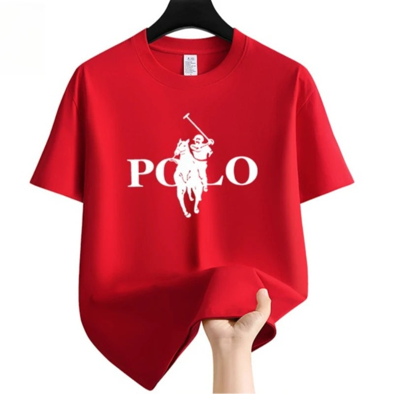 Men's fashionable casual T-shirt, versatile round neck short sleeved, comfortable and breathable T-shirt for daily use