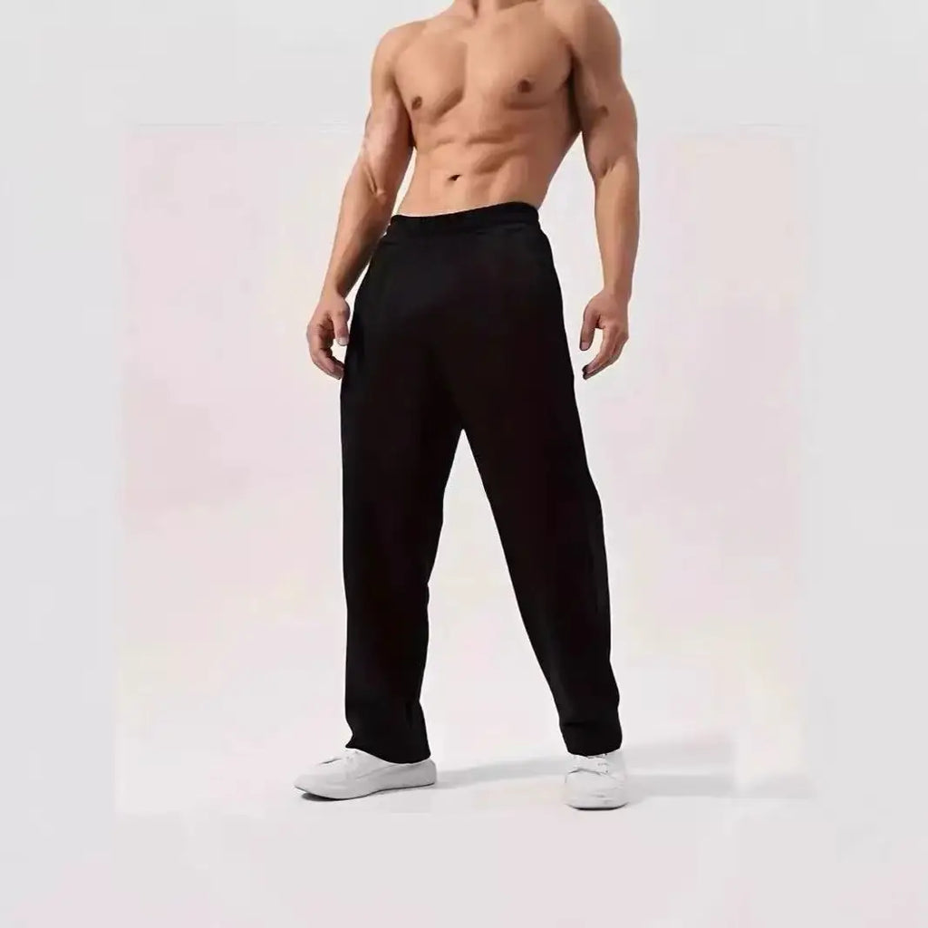 026 Men's plus Size Cotton Sweatpants Spring Autumn Solid Color Baggy Loose Elastic Waist Casual Trousers for Daily Wear Running