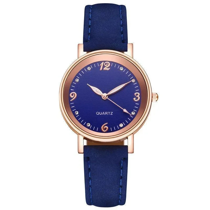 Light Luxury Luminous Quartz Wristwatches for Women Elegant Leather Band Analog Quartz Watches Casual Versatile Watches