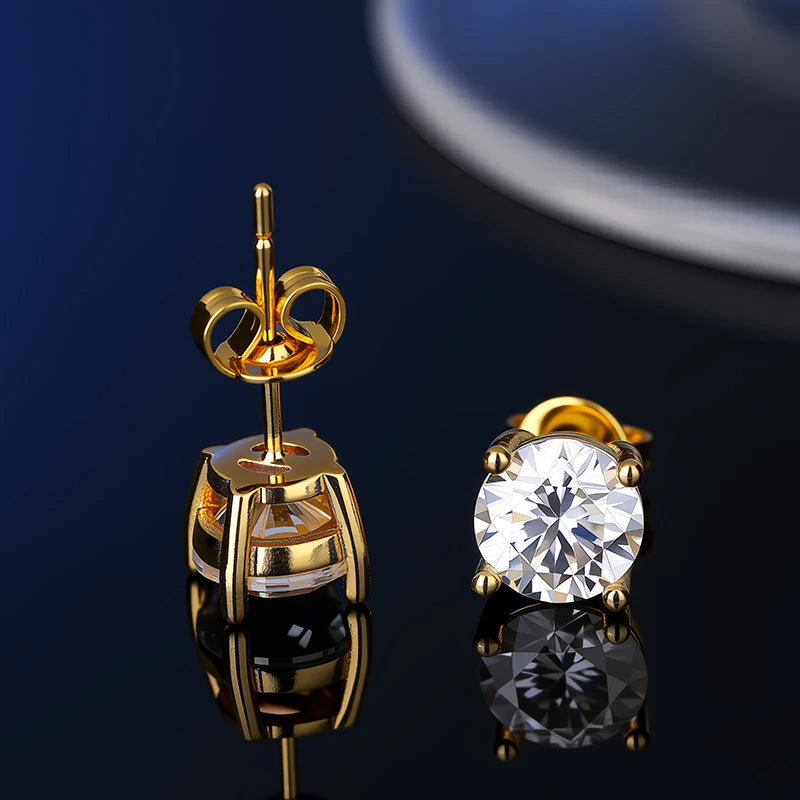 100% Earrings Moissanite for Women Pass Diamond Test Pen Ear Studs 925 Sterling Silver Fine Jewelry