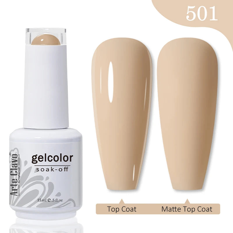 Arte Clavo 15ml Rose Red Pink Color Gel Nail Polish Autumn Winter Hot Sale Long Lasting Soak Off For Manicure Nail Art Gel