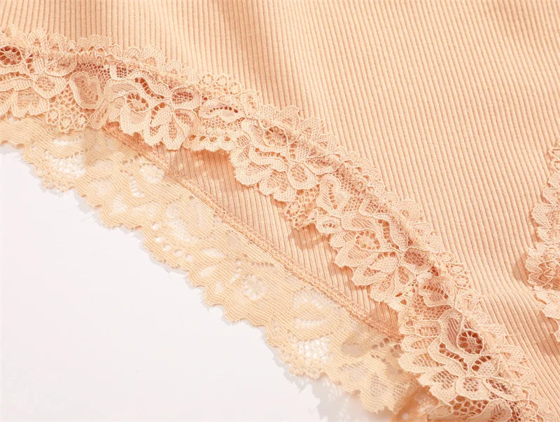 3PCS/Set Sexy Lace Cotton Panties for Women Flroal Lace Seamless Briefs Low Rise Lingerie Female Breathable Soft Underwear S-XL