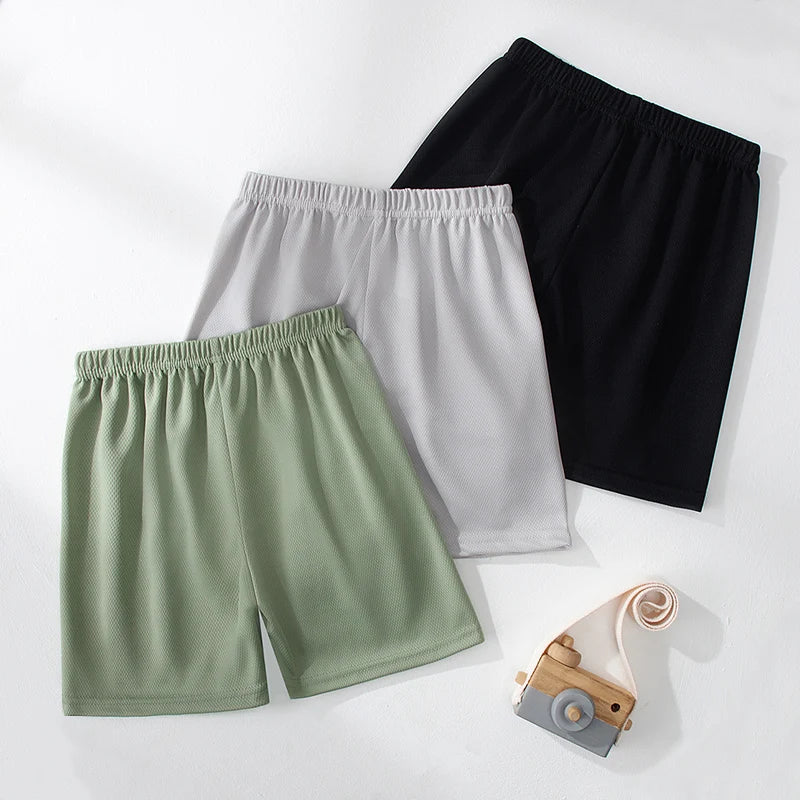 2/3pcs Children's Solid Color Shark Letter Quick-drying Shorts Boys Leisure Aports Running Pants Holiday Beach Hot Pants Student