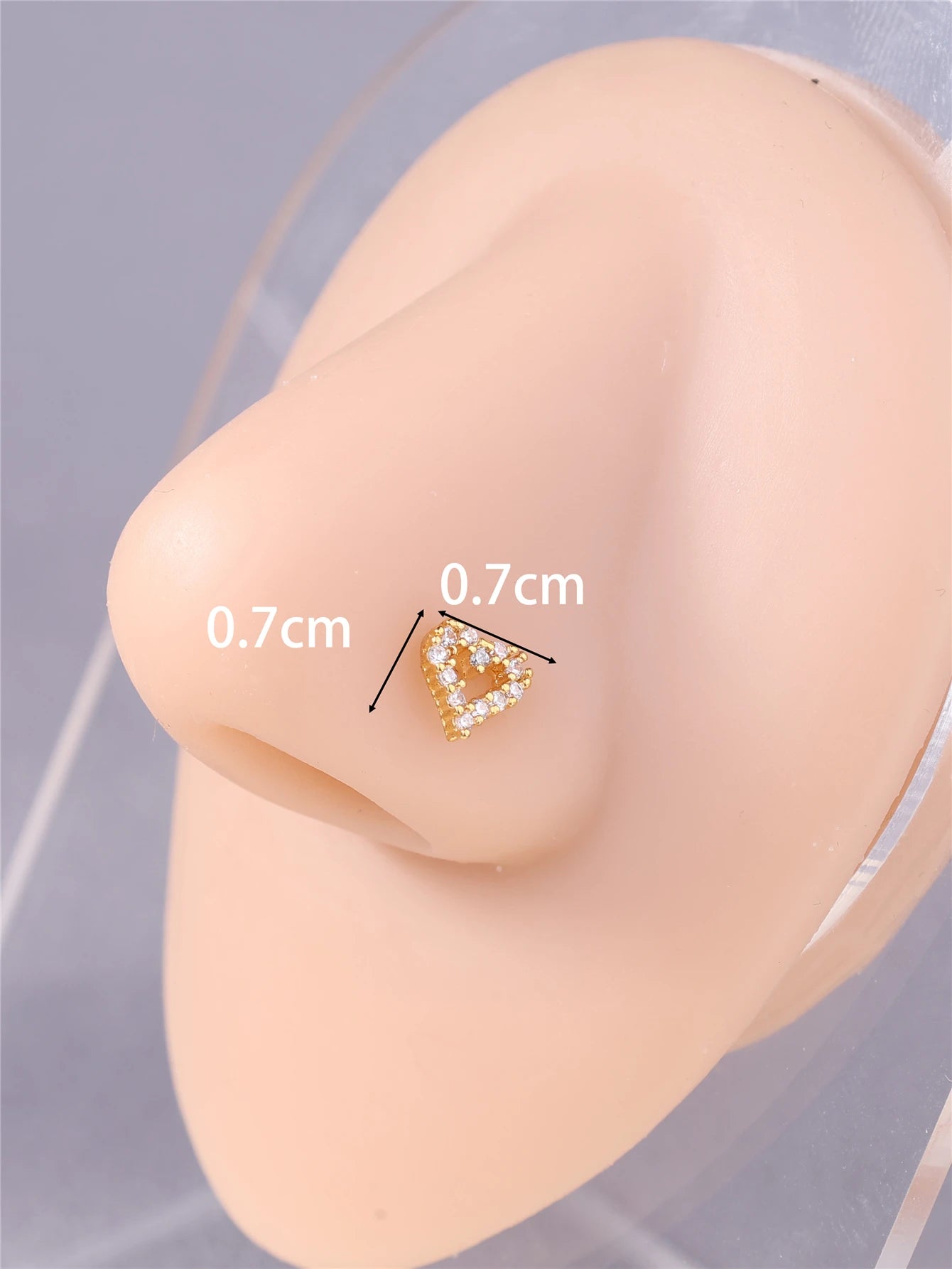 1Pcs Nose Rings Studs L Shaped Nose Rings for Women Heart Nose Nostrial Piercing Jewelry Valentine's Day Gifts
