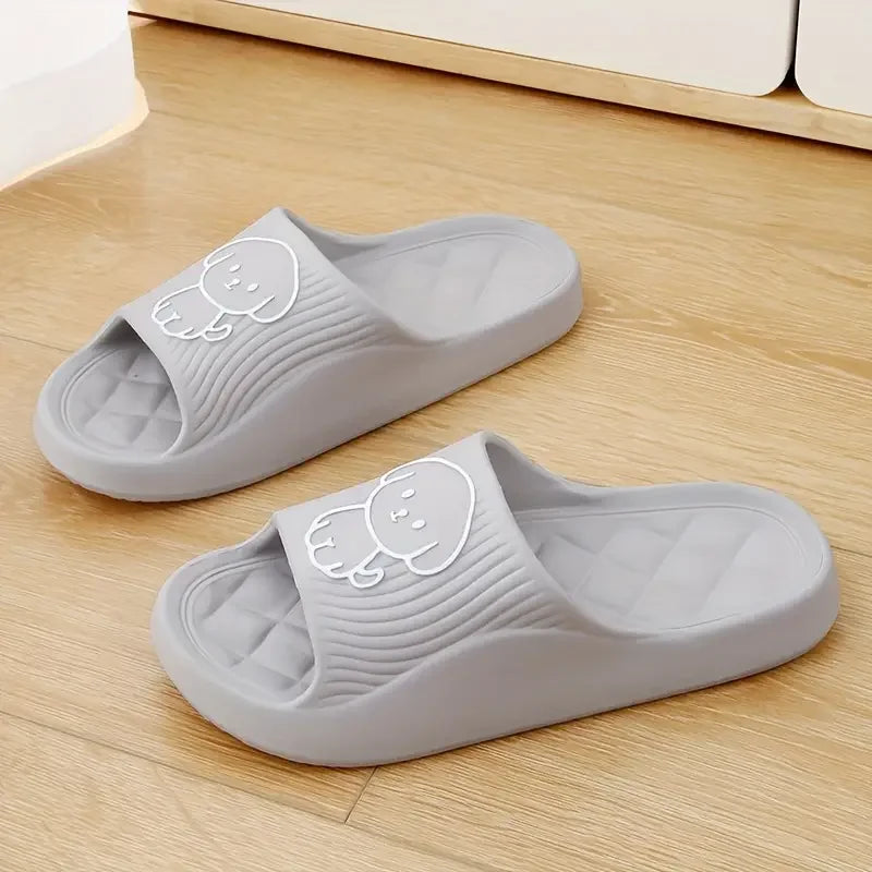 1pc Cute Cartoon Decor Pillow Slides Soft Sole Lightweight Slip On EVA Home Shower Slides Non-slip Beach Comfort Shoes