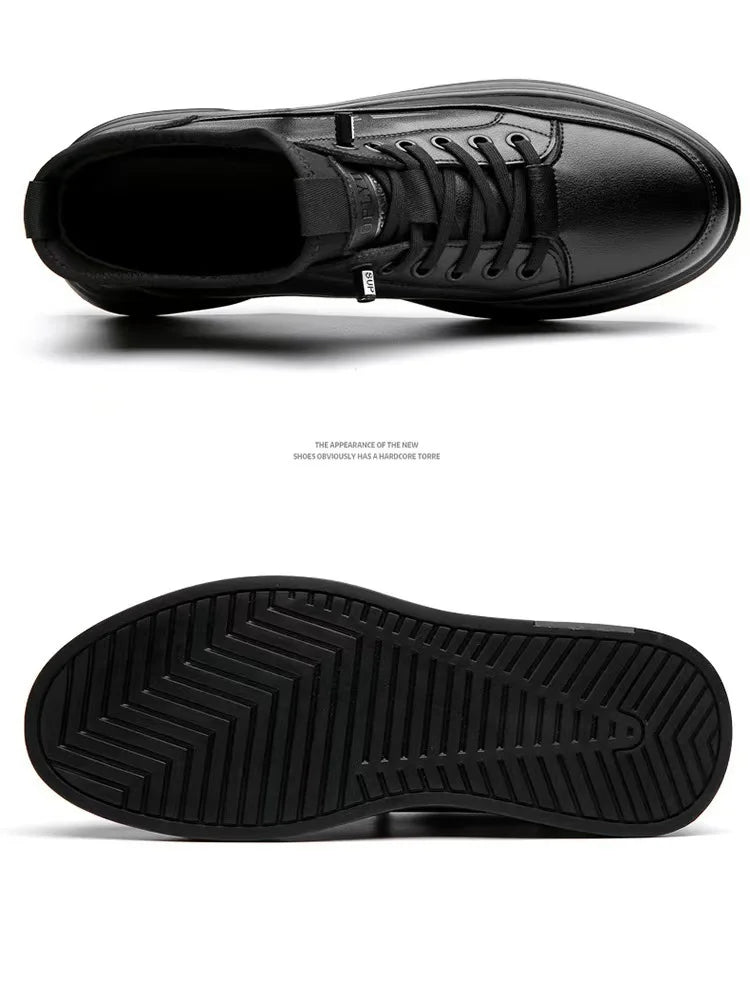 Men's Black Casual Sports Shoes 2025 High-quality Leather Shoes, Breathable Business Shoes, Soft Soled Loafers zapatos casuales