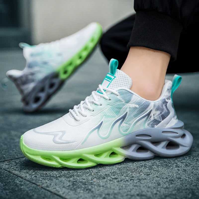 Running Shoes men Mesh Breathable Flat Cushioning Soft Comfortable Sneakers Outdoor Gym Trendy Casual Jogging Shoes for Men