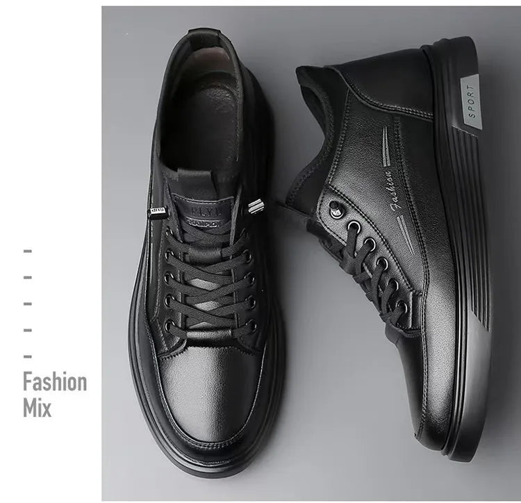 Men's Black Casual Sports Shoes 2025 High-quality Leather Shoes, Breathable Business Shoes, Soft Soled Loafers zapatos casuales