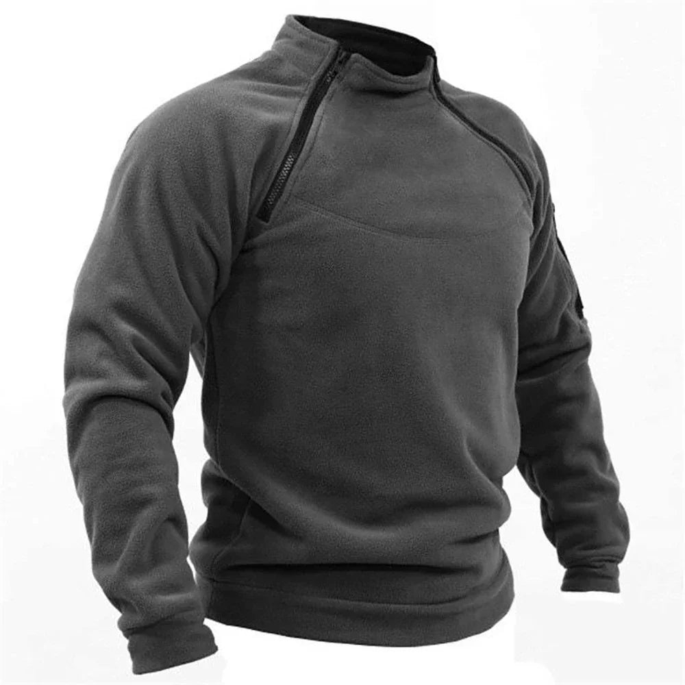 Outdoor Men's TacticalFleece Jacket Clothes Warm Zippers Pullover Men Windproof Coat Thermal Hiking Sweatshirt
