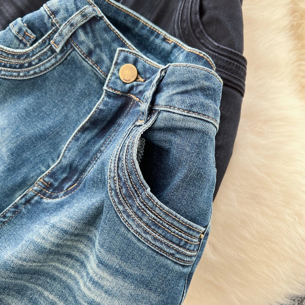 SINGREINY Female Do Old Vintage Jeans Zipper Casual Trendy Street Long Pants Chic High Waist Classic Versatile Boot Cut Trousers